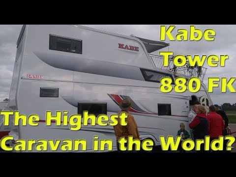 Highest Caravan: Kabe Tower 880, with two floors and a terrace / Tvåvåningsvagn