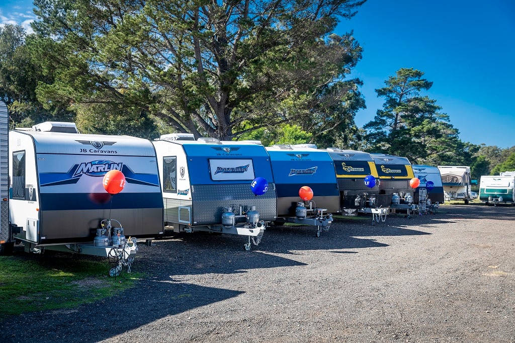 A caravan sales yard