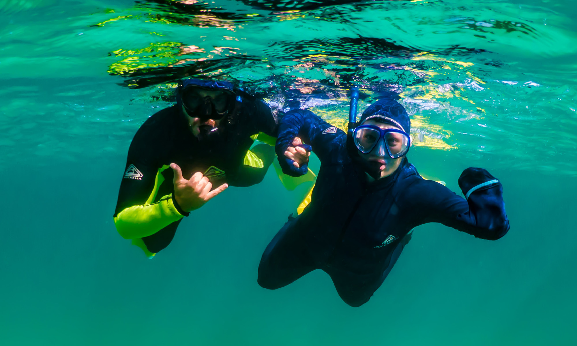 snorkelling under water