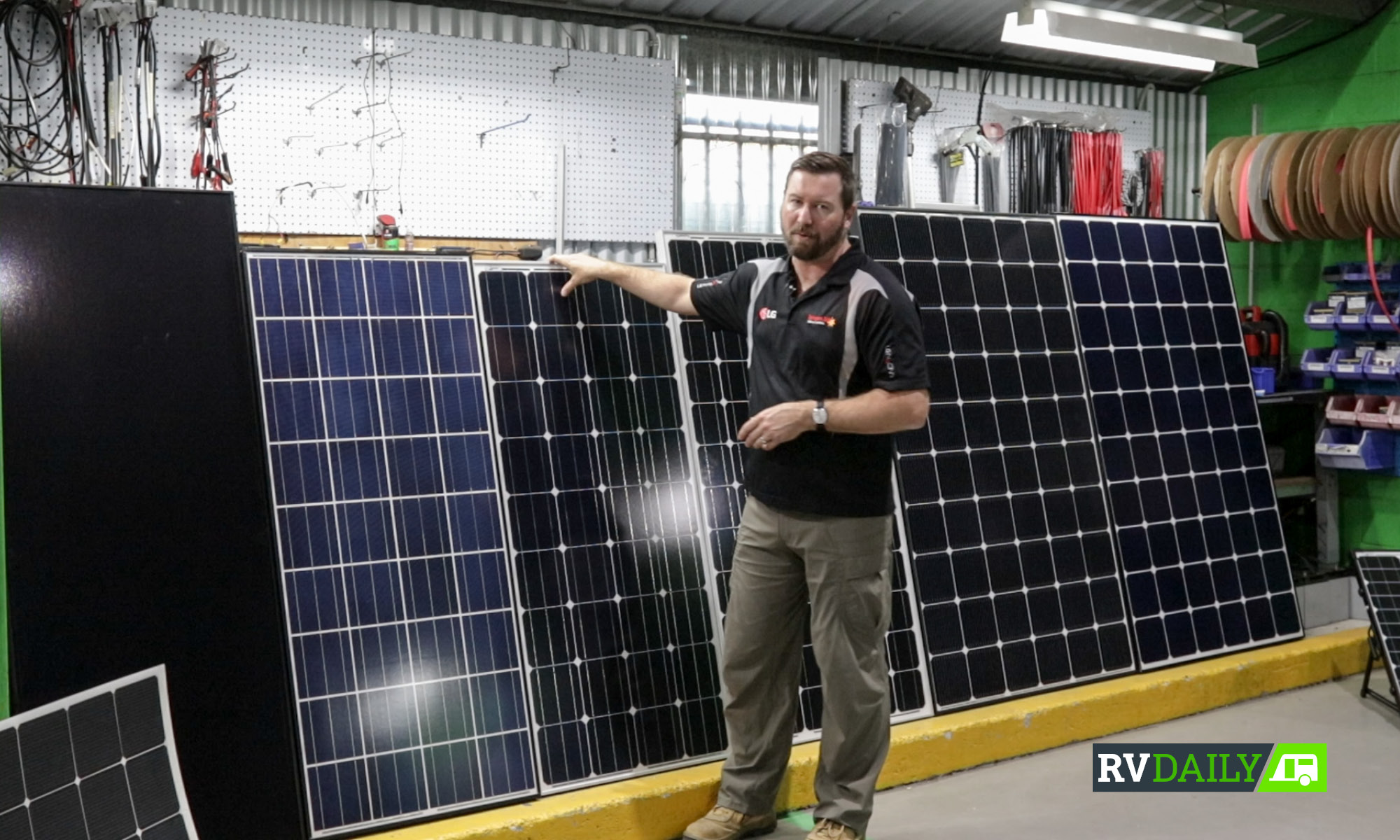 examining a solar panel