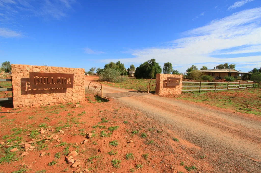 The entrance to Bullara Station outback station stay