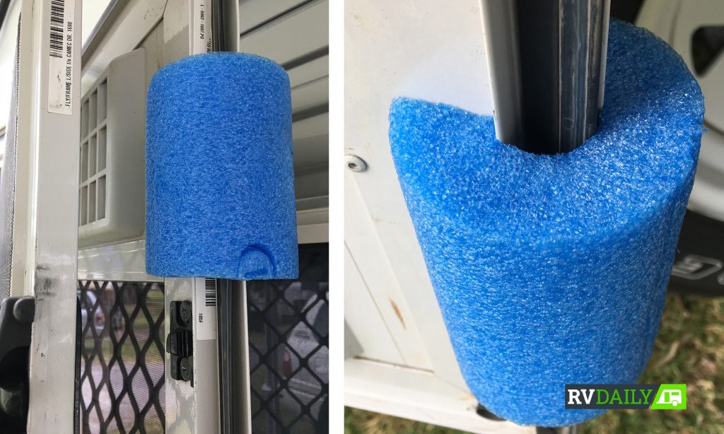 Pool noodle door stop