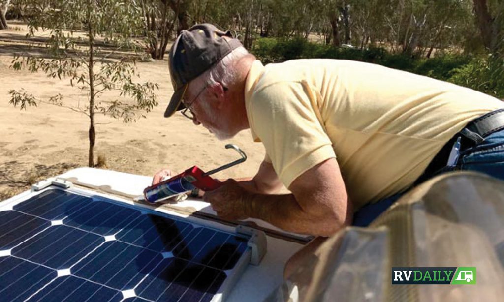 RV roof repair with a cartridge gun