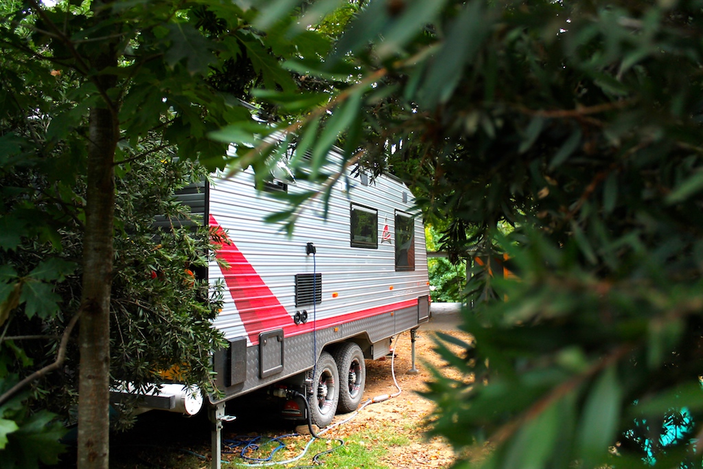 Caravan Set Up In The Shae