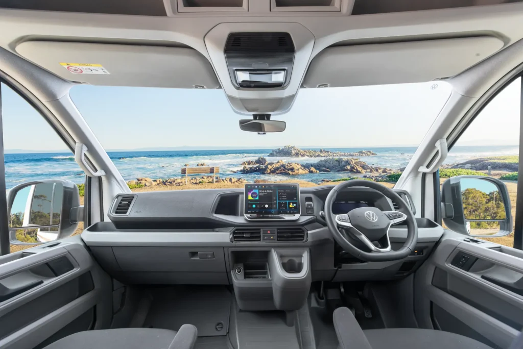 Interior the Jayco JRV‑X campervan with full dash