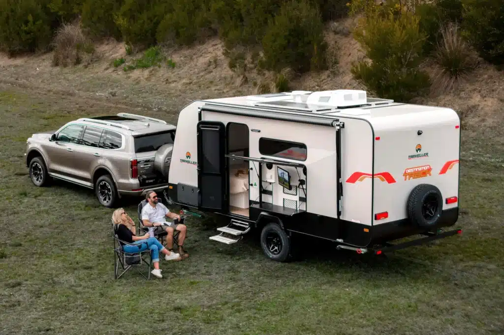 GWM Tank 500 Hi4-T with caravan at camp
