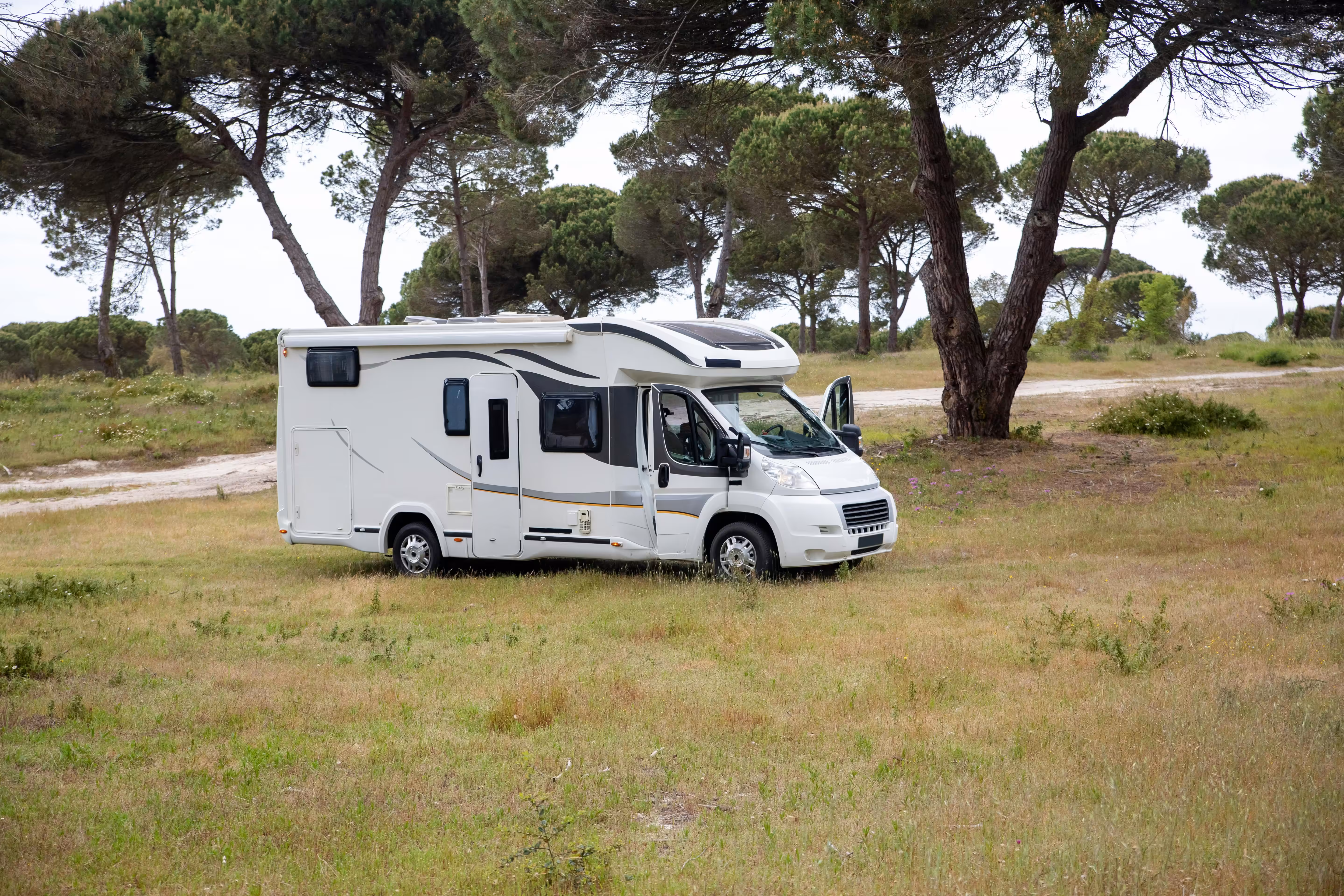 Modern motorhome interior for RV buyers