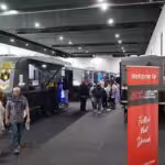 Caravans on display at the entrance to the Adelaide 4WD and Adventure Show