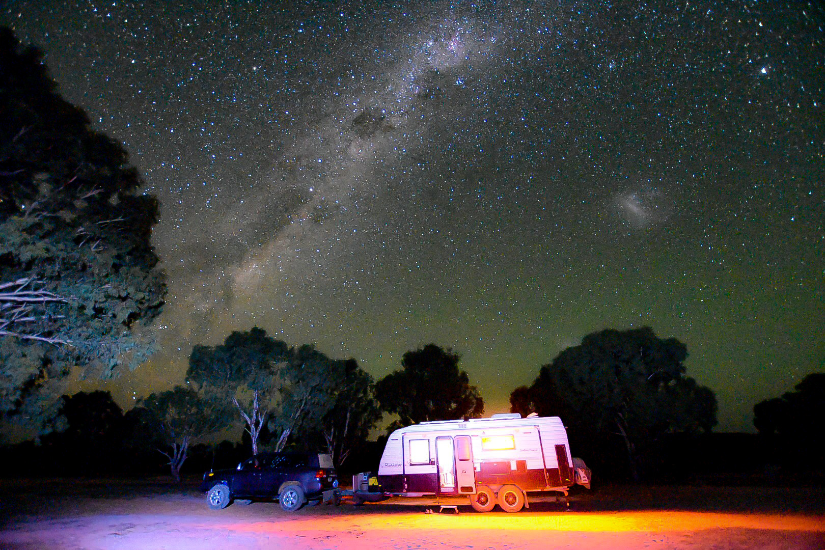 Camping under starry skies