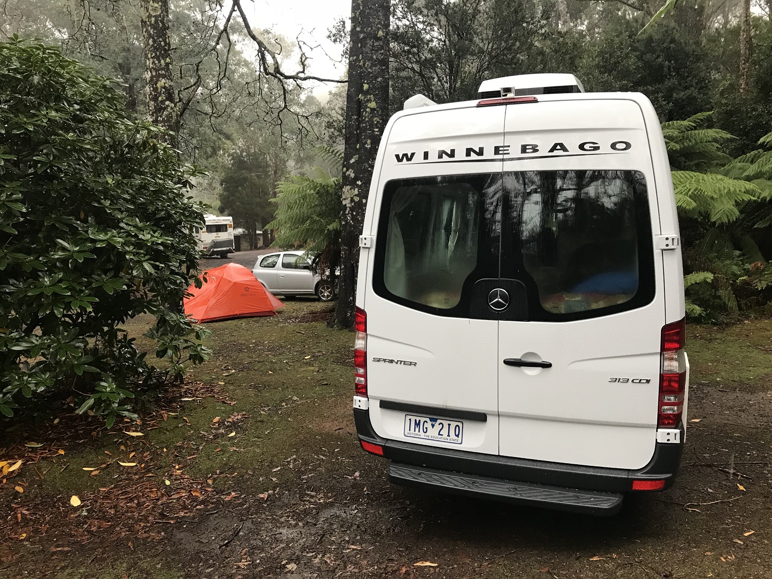 Winnebago and campers at Leven Canyon, Tasmania