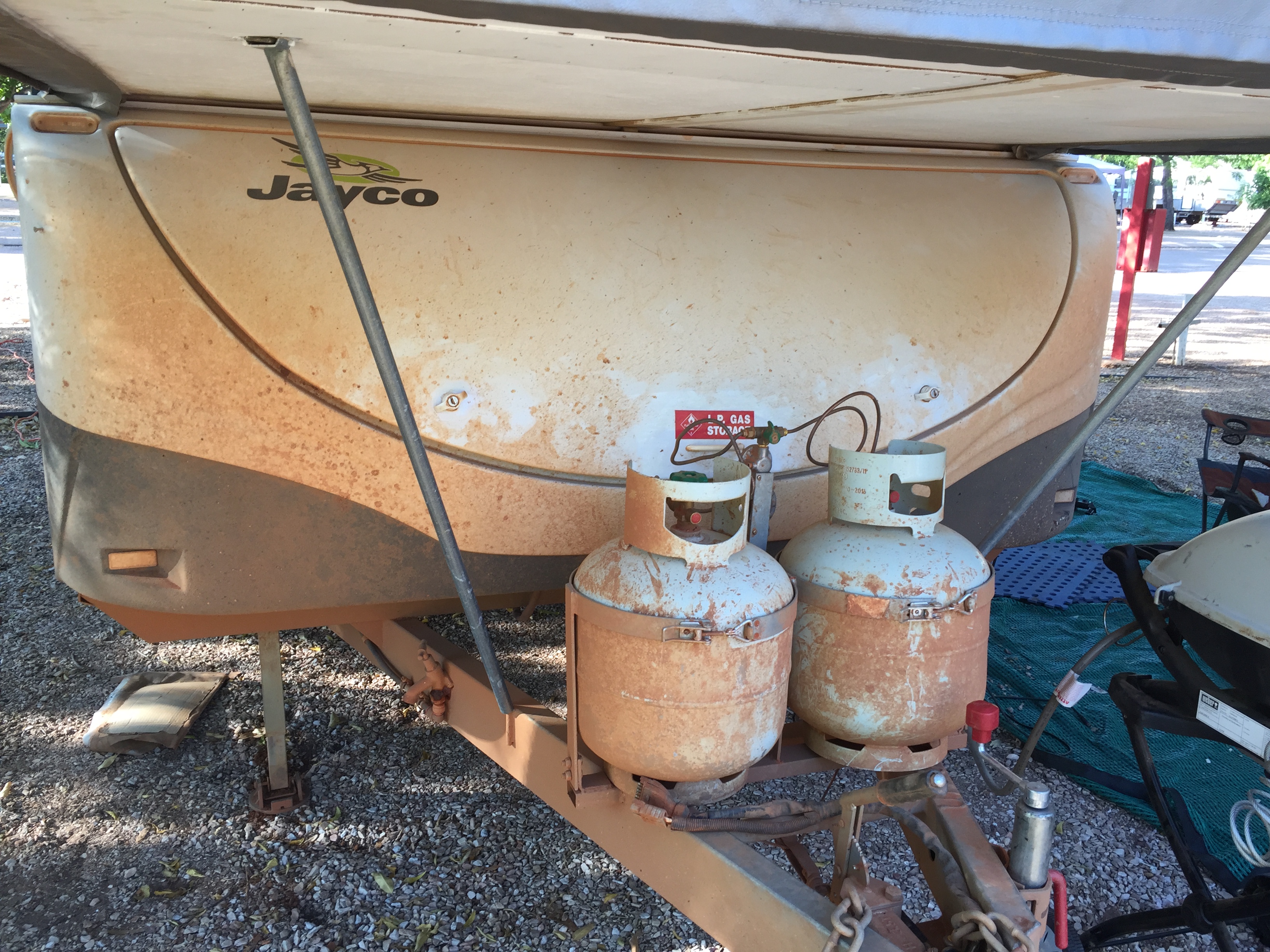 Dust on camper trailer