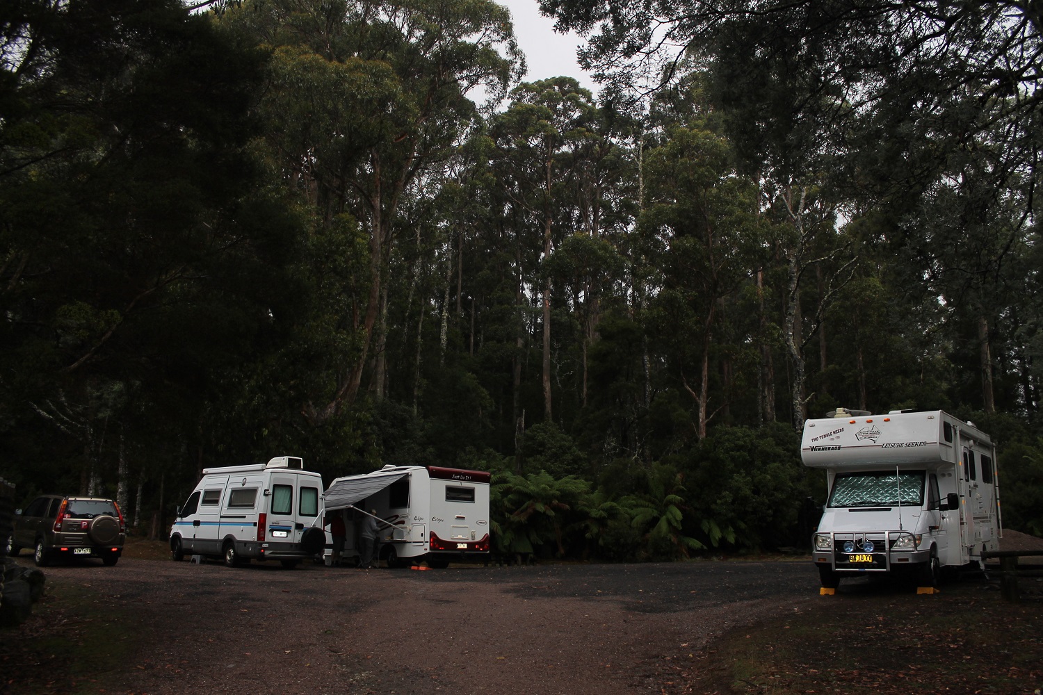 Campers at Leven Canyon Tasmania