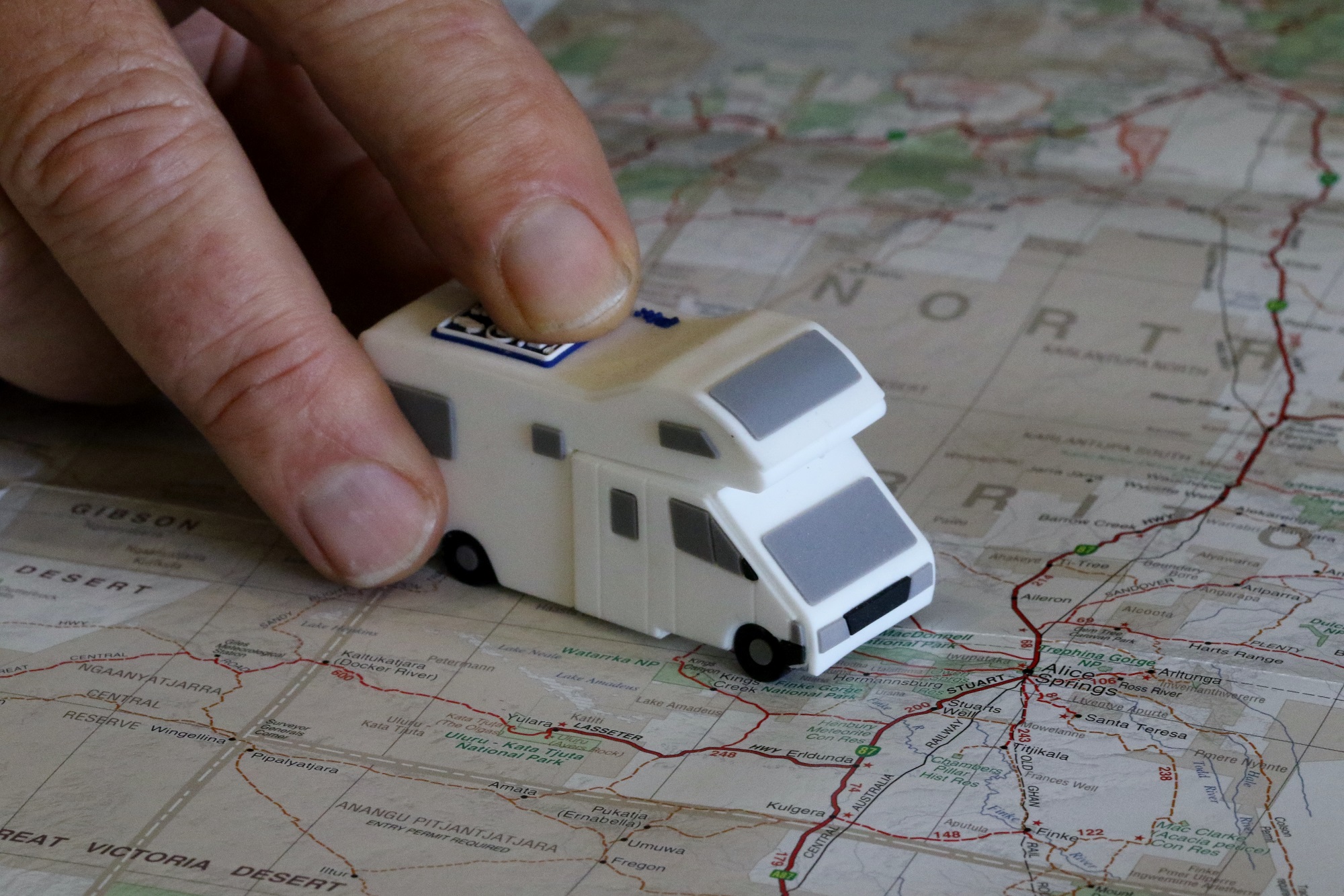 trip planning map, motorhome