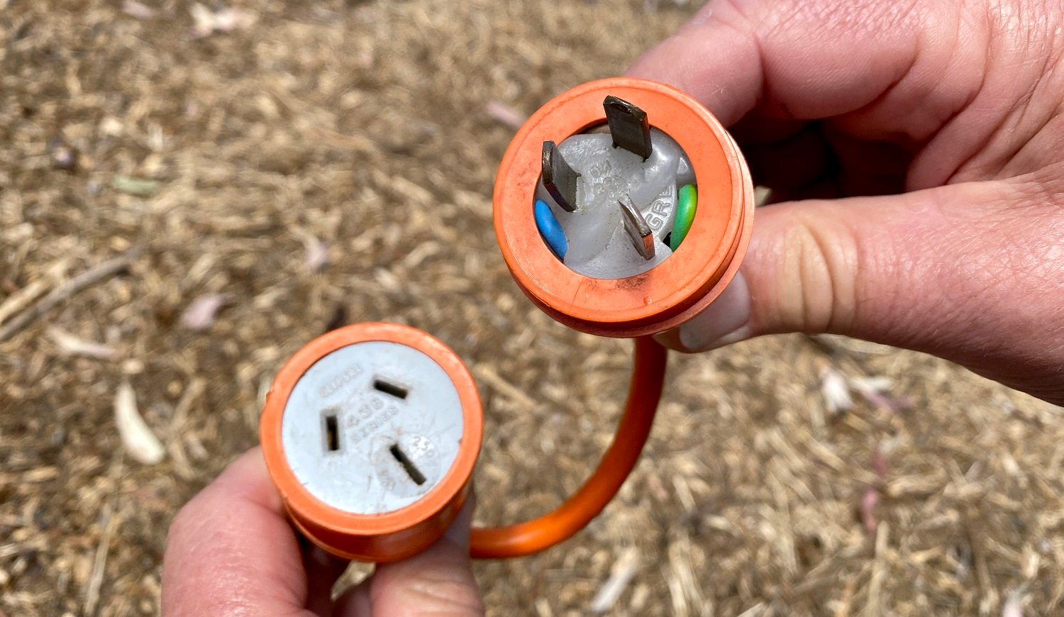 RV electricity, melted plug