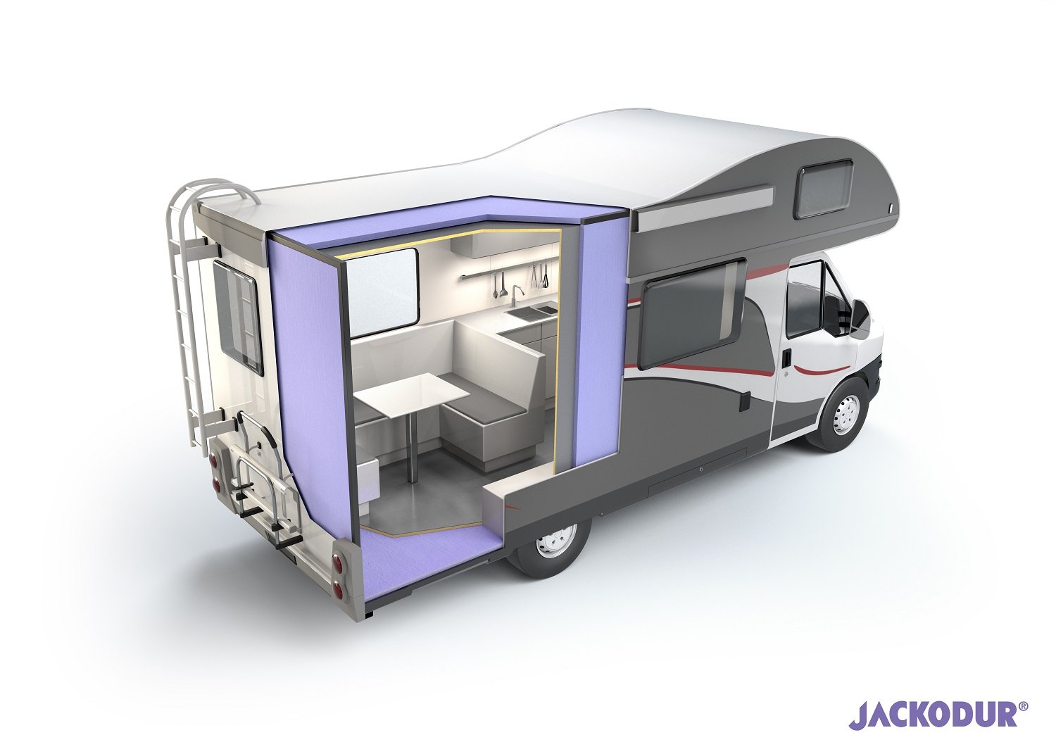 Cutaway showing RV composite panel use