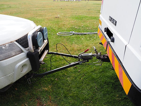 The truth about flat towing behind an RV: Hardware you need - RV Daily